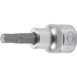BGS technic Bit-Einsatz | Antrieb Innenvierkant 10 mm (3/8") | Innensechskant 7/32"