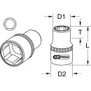 KS-TOOLS 1" CLASSIC Sechskant-Stecknuss, kurz, 3"