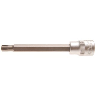 BGS technic Bit-Einsatz | Länge 100 mm | Antrieb Innenvierkant 10 mm (3/8") | Keil-Profil (für RIBE) M6