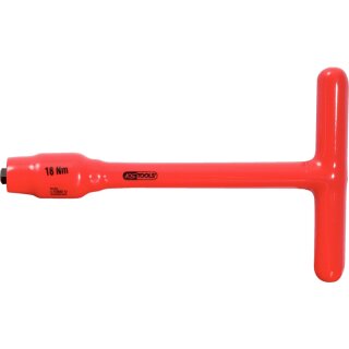KS-TOOLS 3/8" Festeingestellter T-Griff-Drehmomentbegrenzer mit Schutzisolierung, 18Nm
