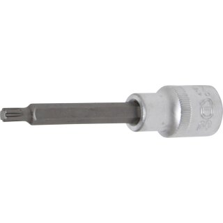 BGS technic Bit-Einsatz | Länge 100 mm | Antrieb Innenvierkant 12,5 mm (1/2") | Keil-Profil (für RIBE) M6