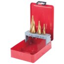 KS-TOOLS HSS TiN Stufenbohrer-Satz, Stahlblechkassette...