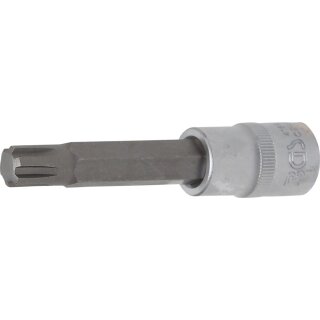 BGS technic Bit-Einsatz | Länge 100 mm | Antrieb Innenvierkant 12,5 mm (1/2") | Keil-Profil (für RIBE) M12