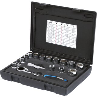 KS-TOOLS 3/8"+1/2" TRIPLEplus Durchgangs-Steckschlüssel-Satz, 17-tlg.