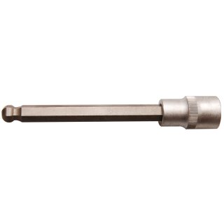 BGS technic Bit-Einsatz | Länge 140 mm | Antrieb Innenvierkant 12,5 mm (1/2") | Innensechskant mit Kugelkopf 10 mm
