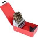 KS-TOOLS HSS-G Co 5 Spiralbohrer-Satz, Stahlblechkassette, 25-tlg., 1-13mm