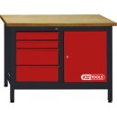KS-TOOLS Werkbank mit 4 Schubladen und 1 Tür,...