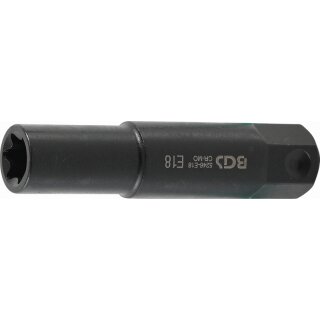 BGS technic Steckschlüssel-Einsatz E-Profil, extra lang | Antrieb Außensechskant 22 mm | SW E18