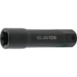 BGS technic Steckschlüssel-Einsatz E-Profil, extra lang | Antrieb Außensechskant 22 mm | SW E24