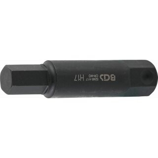 BGS technic Bit | Länge 100 mm | Antrieb Außensechskant 22 mm | Innensechskant 17 mm
