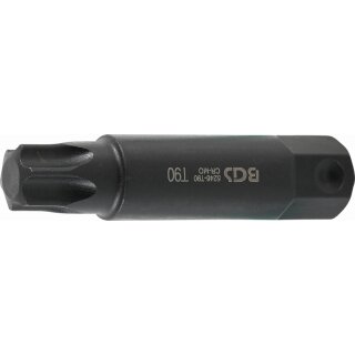 BGS technic Bit | Länge 100 mm | Antrieb Außensechskant 22 mm | T-Profil (für Torx) T90