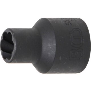 BGS technic Spezial-Steckschlüssel-Einsatz / Schraubenausdreher | Antrieb Innenvierkant 12,5 mm (1/2") | SW 10 mm