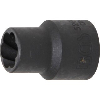 BGS technic Spezial-Steckschlüssel-Einsatz / Schraubenausdreher| Antrieb Innenvierkant 12,5 mm (1/2") | SW 12 mm