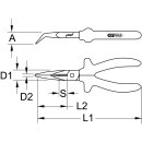 KS-TOOLS BERYLLIUMplus Telefonzange gewinkelt 180 mm