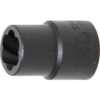 BGS technic Spezial-Steckschlüssel-Einsatz / Schraubenausdreher | Antrieb Innenvierkant 12,5 mm (1/2") | SW 13 mm