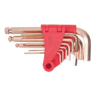 KS-TOOLS BRONZEplus Innensechskant-Winkelstiftschlüssel-Satz, 8-tlg.Kugelkopf