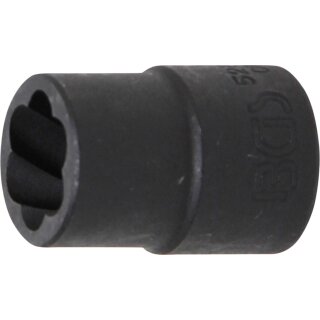 BGS technic Spezial-Steckschlüssel-Einsatz / Schraubenausdreher | Antrieb Innenvierkant 12,5 mm (1/2") | SW 14 mm