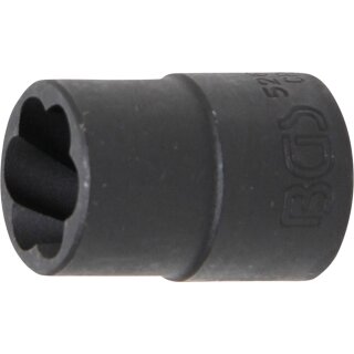 BGS technic Spezial-Steckschlüssel-Einsatz / Schraubenausdreher | Antrieb Innenvierkant 12,5 mm (1/2") | SW 15 mm