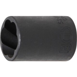 BGS technic Spezial-Steckschlüssel-Einsatz / Schraubenausdreher | Antrieb Innenvierkant 12,5 mm (1/2") | SW 17 mm