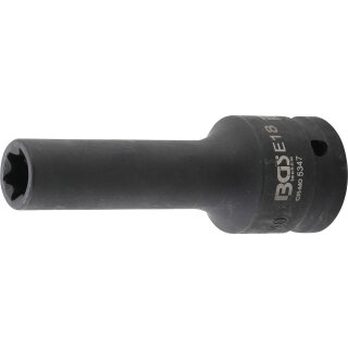 BGS technic Kraft-Steckschlüssel-Einsatz E-Profil, tief | Antrieb Innenvierkant 20 mm (3/4") | SW E18 mm