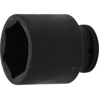 BGS technic Kraft-Steckschlüssel-Einsatz Sechskant, tief | Antrieb Innenvierkant 20 mm (3/4") | SW 55 mm