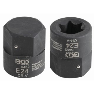 BGS technic Bremssattel-Einsatz | E-Profil (für Torx) | für MAN TGA | Antrieb Außensechskant 30 mm | SW E24