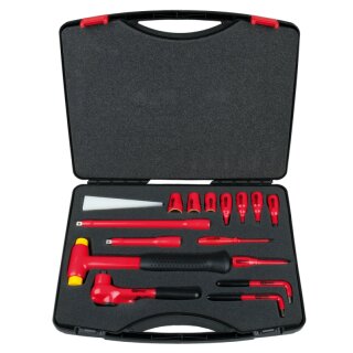 KS-TOOLS 3/8" Steckschlüssel-Satz mit isolierten Werkzeugen, 16-tlg.