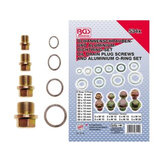 BGS technic Ölwannenschrauben- und Alu-Dichtring-Sortiment | 534-tlg.