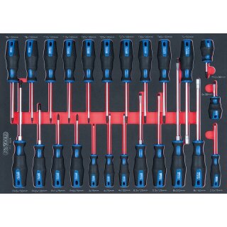 KS-TOOLS SCS ERGOTORQUEplus Schraubendreher-Satz, 24-tlg. in 1/1 Systemeinlage