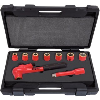 KS-TOOLS 1/2" Steckschlüssel-Satz mit isolierten Werkzeugen, 9-tlg.