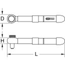 KS-TOOLS 1/2" Mini Drehmomentschlüssel mit Schutzisolierung und Umschalt-Ratschenkopf, 5-25Nm