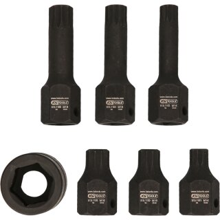 KS-TOOLS 1/2" Spezial-Kraft-Bit-Stecknuss-Satz Vielzahn, 7-tlg. M14-M18