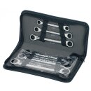 KS-TOOLS GEARplus Doppel-Ratschenringschlüssel-Satz, 6-tlg. Lederetui