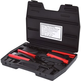 KS-TOOLS Sicherungszangen-Satz mit Ratschenfunktion, 14-tlg.