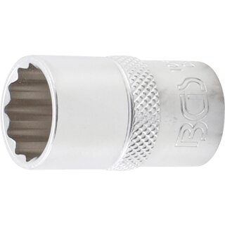 BGS technic Steckschlüssel-Einsatz Zwölfkant | Antrieb Innenvierkant 12,5 mm (1/2") | SW 16 mm
