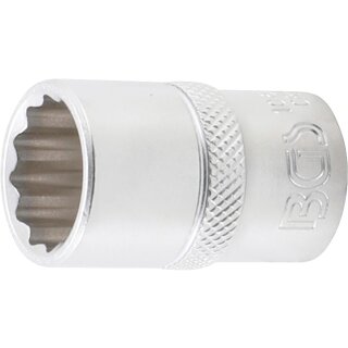 BGS technic Steckschlüssel-Einsatz Zwölfkant | Antrieb Innenvierkant 12,5 mm (1/2") | SW 17 mm