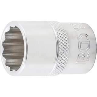 BGS technic Steckschlüssel-Einsatz Zwölfkant | Antrieb Innenvierkant 12,5 mm (1/2") | SW 18 mm