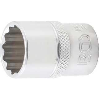 BGS technic Steckschlüssel-Einsatz Zwölfkant | Antrieb Innenvierkant 12,5 mm (1/2") | SW 19 mm