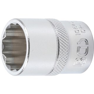 BGS technic Steckschlüssel-Einsatz Zwölfkant | Antrieb Innenvierkant 12,5 mm (1/2") | SW 20 mm