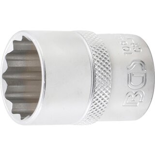 BGS technic Steckschlüssel-Einsatz Zwölfkant | Antrieb Innenvierkant 12,5 mm (1/2") | SW 21 mm