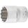BGS technic Steckschlüssel-Einsatz Zwölfkant | Antrieb Innenvierkant 12,5 mm (1/2") | SW 21 mm