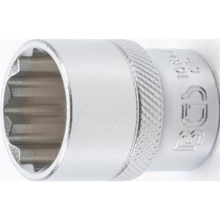 BGS technic Steckschlüssel-Einsatz Zwölfkant | Antrieb Innenvierkant 12,5 mm (1/2") | SW 22 mm