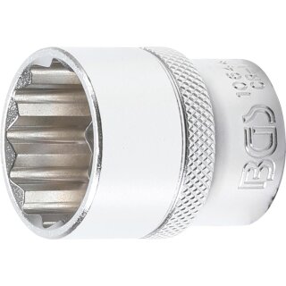 BGS technic Steckschlüssel-Einsatz Zwölfkant | Antrieb Innenvierkant 12,5 mm (1/2") | SW 24 mm