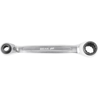 KS-TOOLS 4 in 1 GEARplus umschaltbar Doppel-Ratschenringschlüssel, 30x32x34x36mm