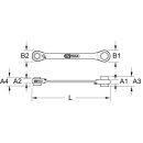 KS-TOOLS 4 in 1 GEARplus umschaltbar Doppel-Ratschenringschlüssel, 30x32x34x36mm