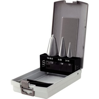 KS-TOOLS HSS TiN Blechschälbohrer-Satz, Stahlblechkassette 4-tlg.