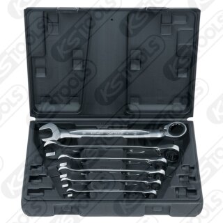 KS-TOOLS GEARplus Ratschenringmaulschlüssel-Satz, umschaltbar, 6-tlg.