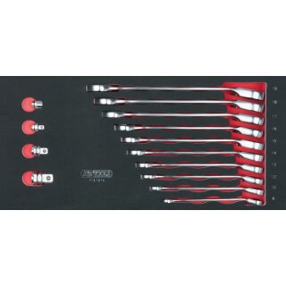 KS-TOOLS SCS GEARplus Ratschenringmaulschlüssel-Satz, 14-tlg. in 1/3 Systemeinlage