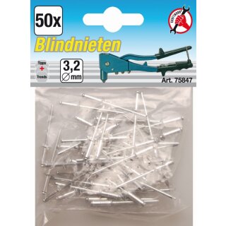 Kraftmann Blindnieten-Sortiment | Ø 3,2 mm | 50-tlg.