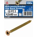 Kraftmann Mehrzweckschrauben | Kreuzschlitz PZ2 | 4,0 x...